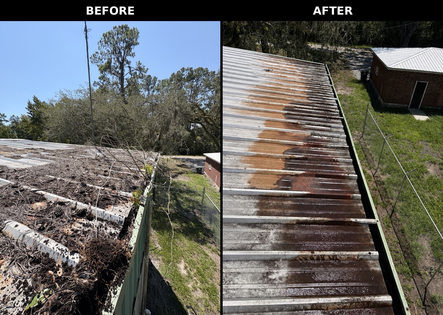 Charlton Roof & Gutters before and after roof cleaning